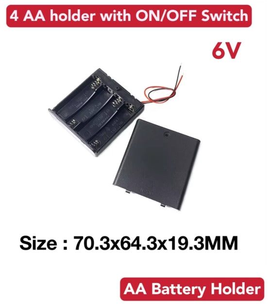 4 x AA Batterie Halter 3 V Mit Leitungen Draht EIN/Aus Schalter Schraube Kappe (Kopie)