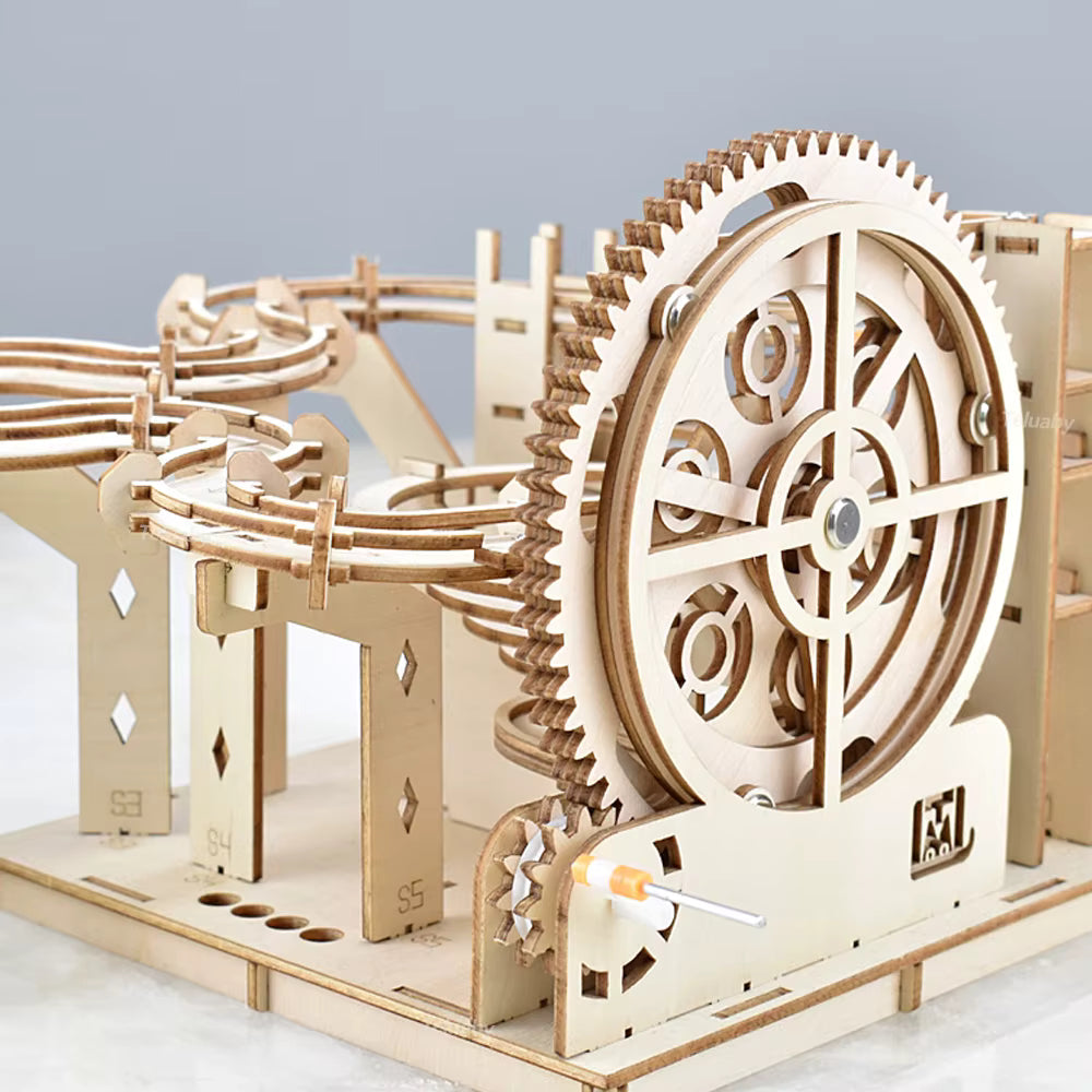 3D-Holzpuzzle zum Selbermachen Marmor-Lauf-Set mit 4 Kugeln/Spielzeug Geschenke