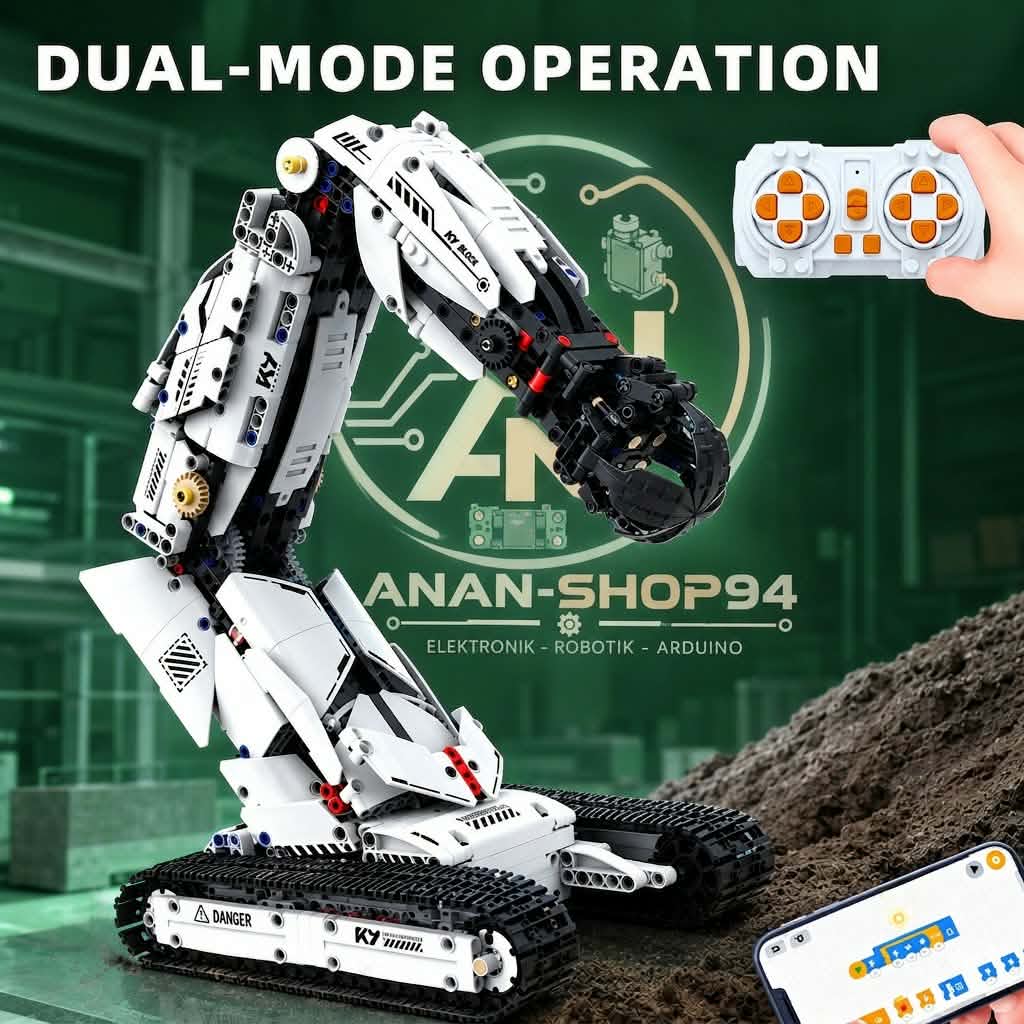 Ferngesteuerter Roboterarm mit austauschbarem Kopf, Baustein-Set, STEM-Lernspiel