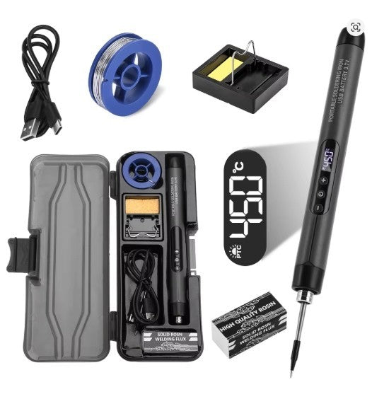USB-Typ C Lötkolben-Set 60W, tragbar, 600 mAh Akku, einstellbare Temperatur