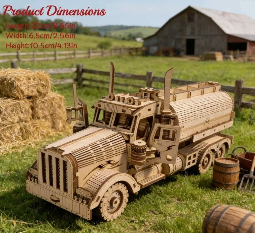 Holz Öl Tanker LKW Puzzle DIY Holz 3D LKW Montage Geburtstagsgeschenk