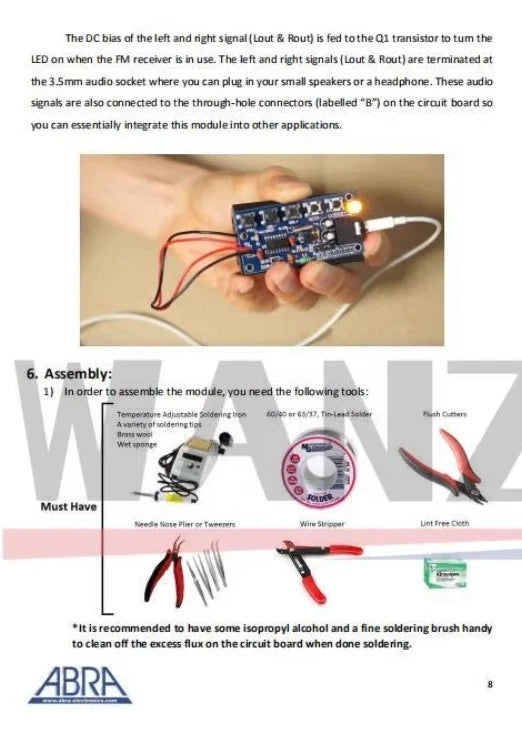 DIY Kits Wireless Stereo FM Radio Empfänger Modul PCB 76 MHz-108 MHz DC 1,8-3,6V