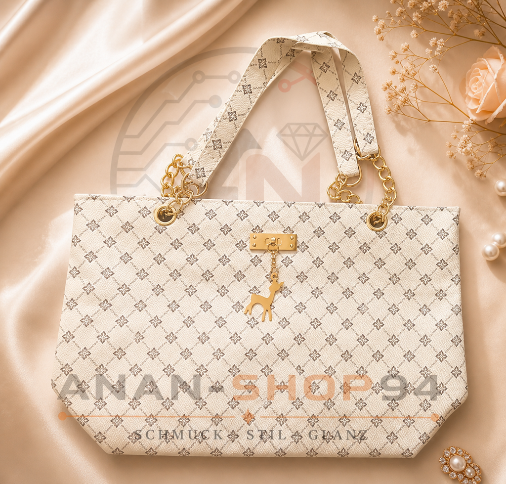 Handtasche Textur Weiches Leder Große Kapazität / Tasche Mit Hängenden Zubehör