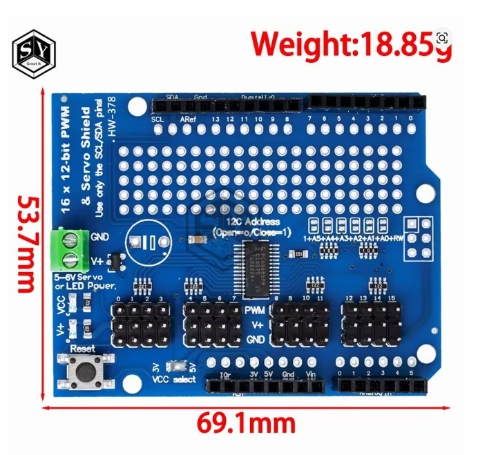 Motor/Stepper/Servo/Robot Shield für UNO R3 EIN EINSATZ FÜR PCA9685PW
