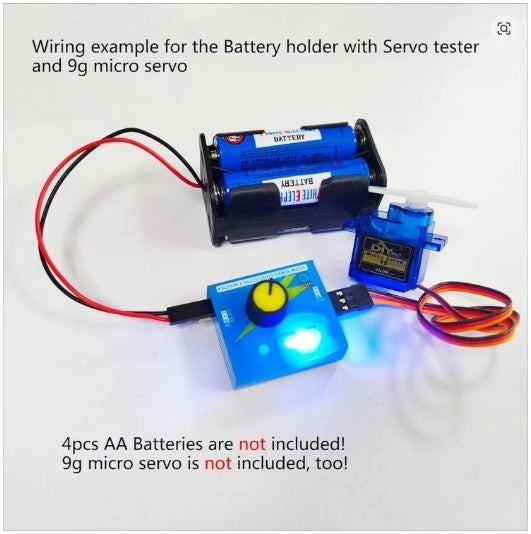 3CH Digitaler Servotester + 4-Zellen-AA-Batteriehaltergehäuse für Servo