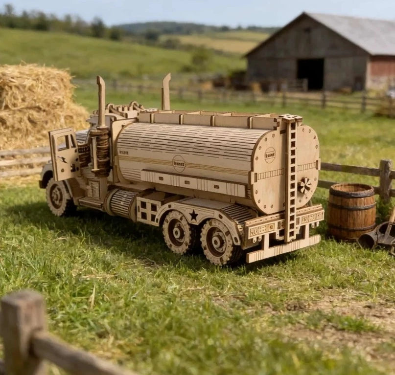 Holz Öl Tanker LKW Puzzle DIY Holz 3D LKW Montage Geburtstagsgeschenk
