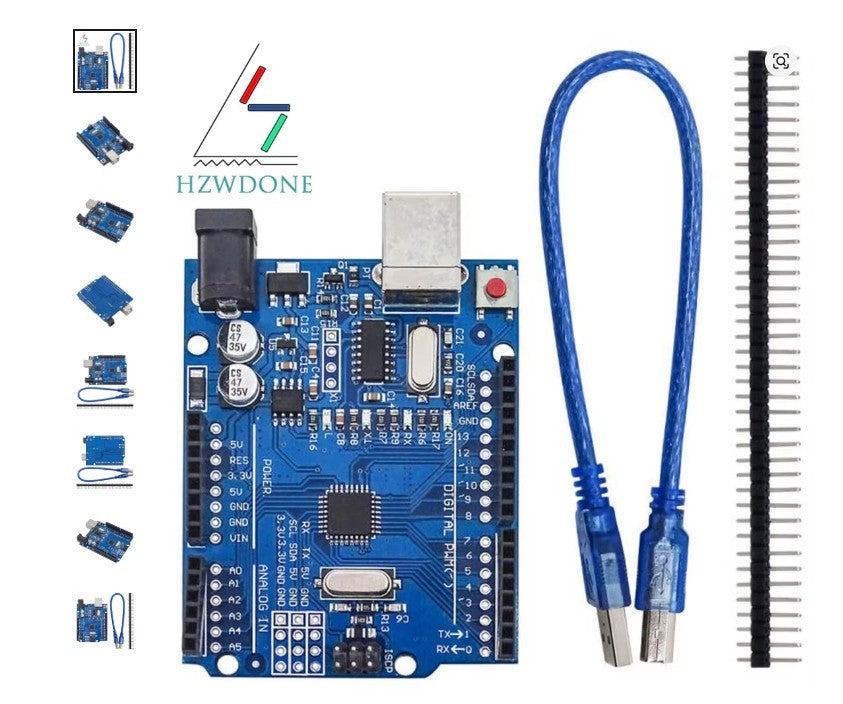 Entwicklungsboard R3 ATmega328P mit Stiftleiste und Kabel kompatibel Arduino Uno