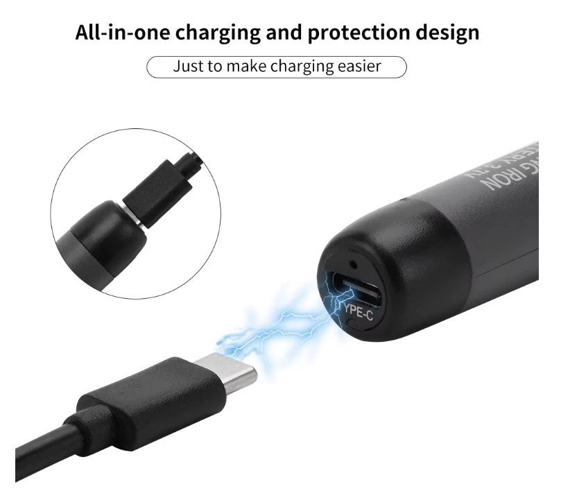 USB-Typ C Lötkolben-Set 60W, tragbar, 600 mAh Akku, einstellbare Temperatur