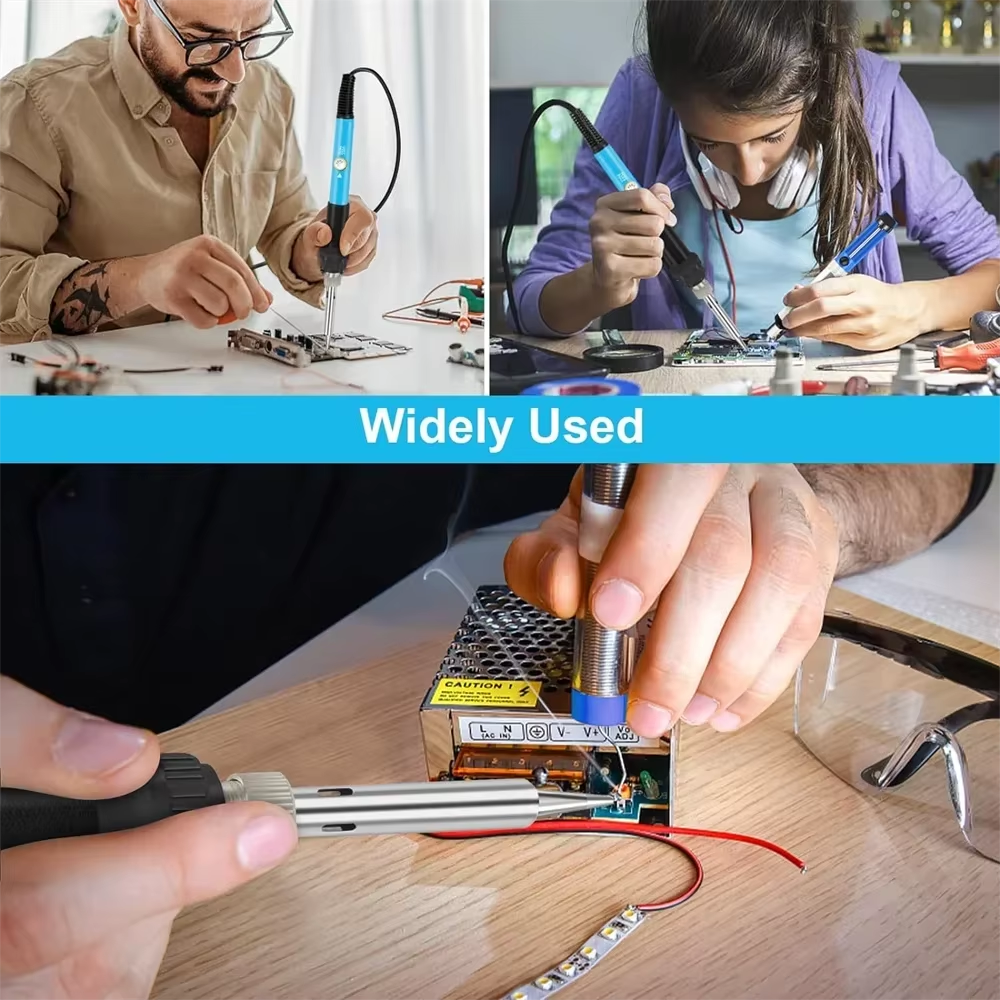 Lötkolben Kit 220V 80W Solder Schweißen einstellbare Temperatur Entlötpumpe