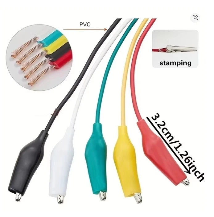 1Set / 5 PCS Krokodilklemmen Elektrische DIY Clip Test Jumper Draht 46CM