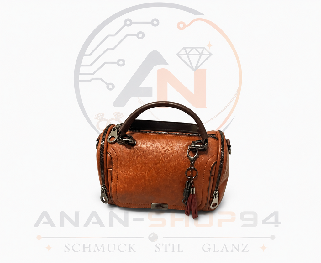 Modische Damen-Umhängetasche mit großer Kapazität, Boston-Handtasche Farbe CAMEL