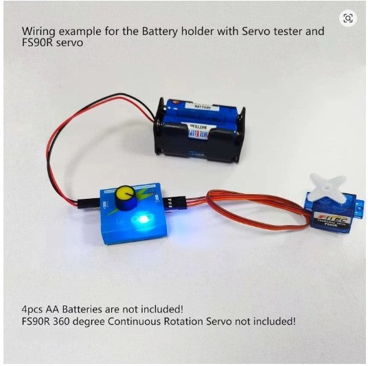 3CH Digitaler Servotester + 4-Zellen-AA-Batteriehaltergehäuse für Servo