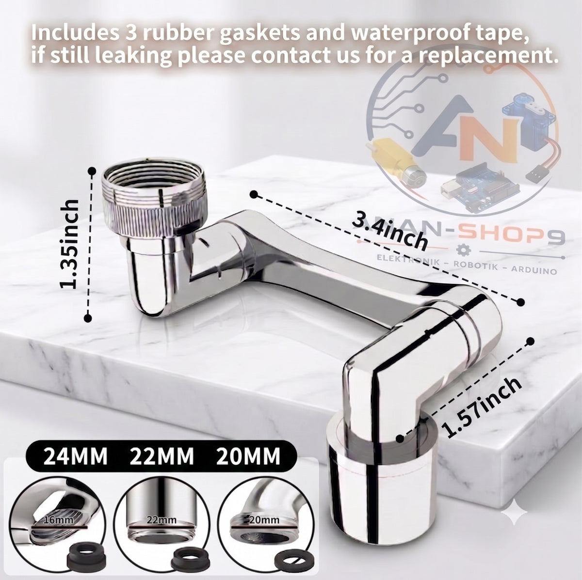 Universal Rotation Wasserhahn Kunstoff Dual Modus Roboter Arm Verlängerung