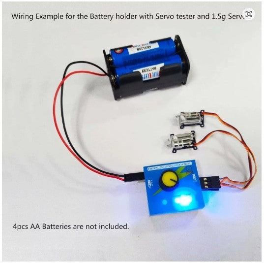 3CH Digitaler Servotester + 4-Zellen-AA-Batteriehaltergehäuse für Servo