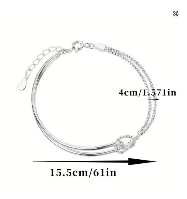 S925 Silber minimalistisches geometrisches Collagen-Armband Damenschmuck
