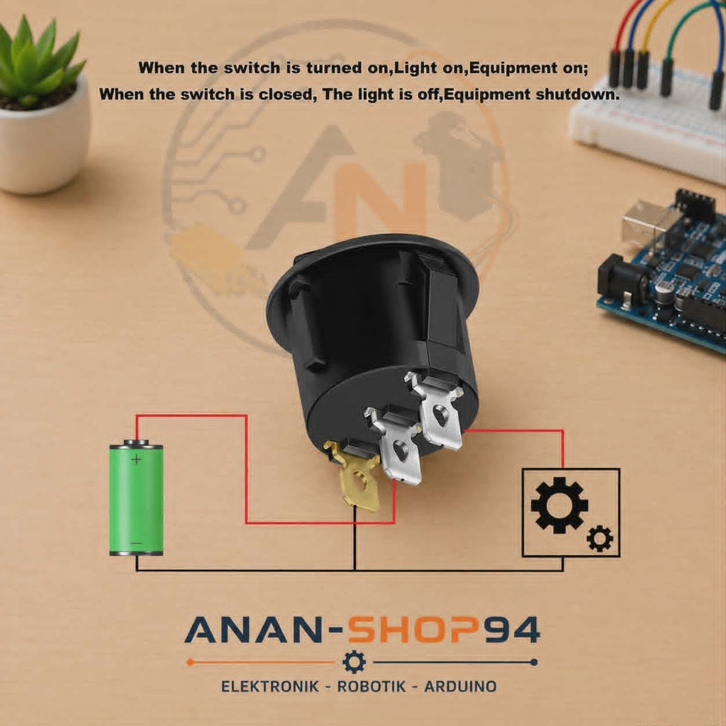 1 St1ck Wippschalter 20A 12 V mit LED F1r Haushalt Ein/Aus 3-Pin 2-Position