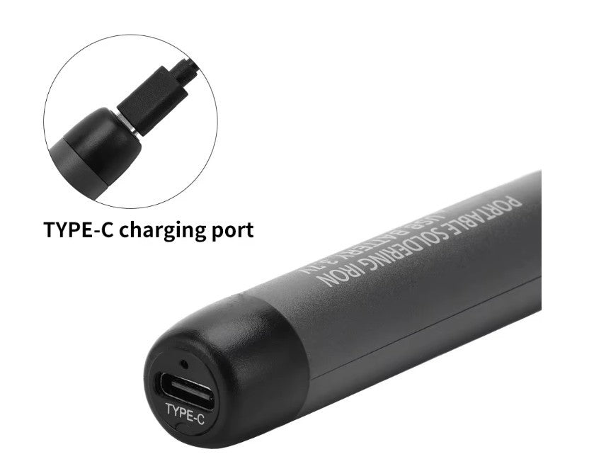 USB-Typ C Lötkolben-Set 60W, tragbar, 600 mAh Akku, einstellbare Temperatur