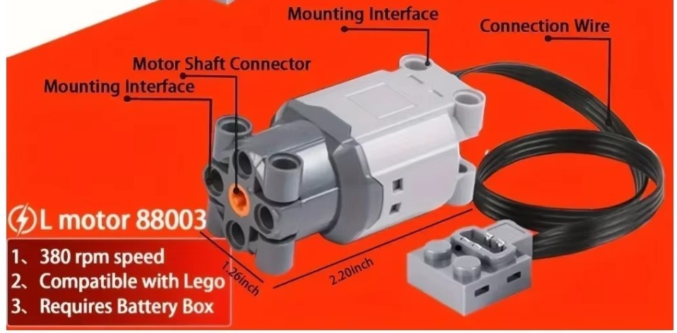 kompatibel L Motor 88003 / Lego Ersatz Geeinigt