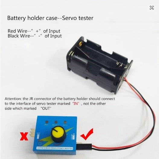 3CH Digitaler Servotester + 4-Zellen-AA-Batteriehaltergehäuse für Servo