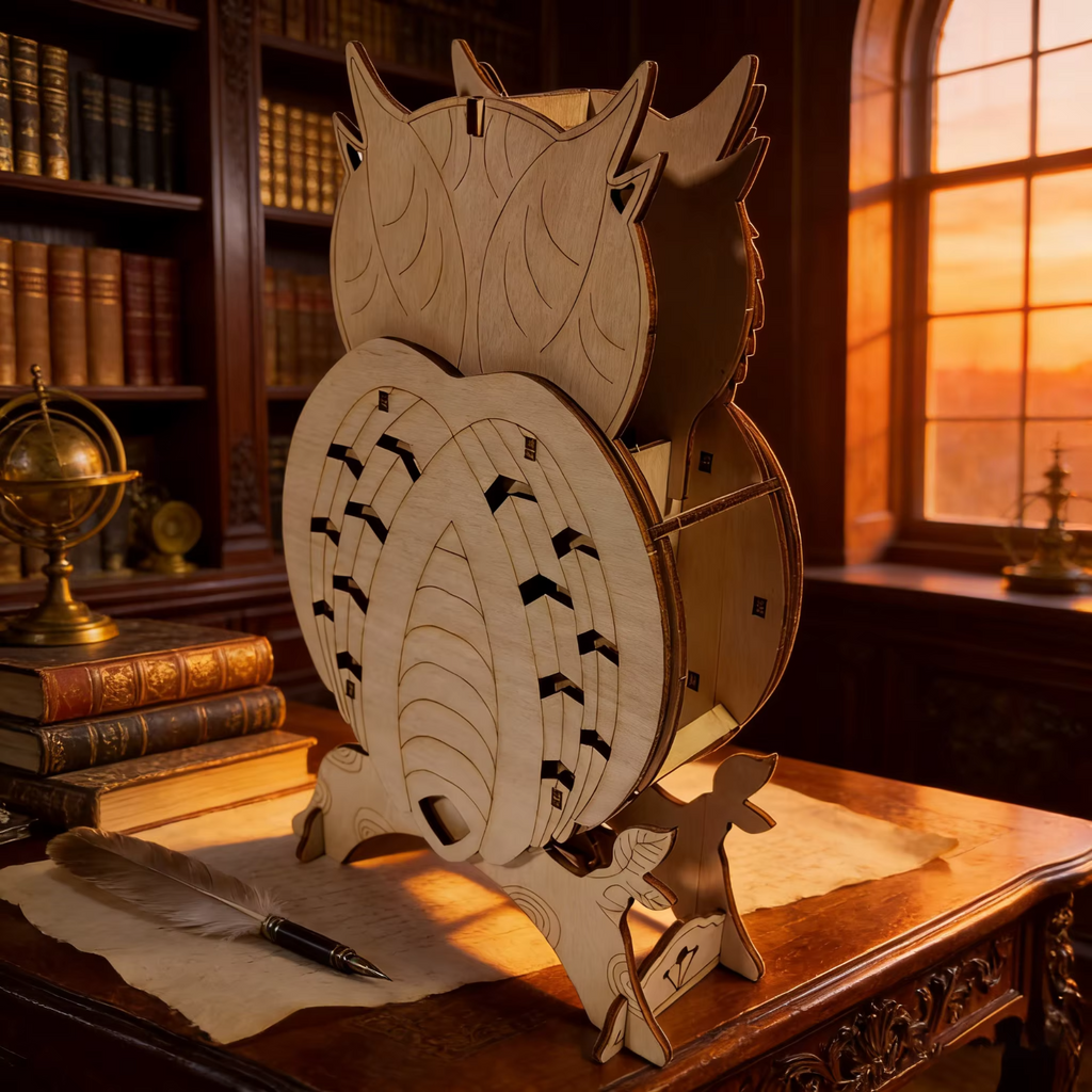 3D-Holzpuzzle-Eulenuhr als Geburtstags-, Halloween-, Ostern-, Weihnachtsgeschenk