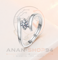 Ring aus 925er-Sterlingsilber, schlicht, großzügiger Zirkon Größe 19,7 mm Ø