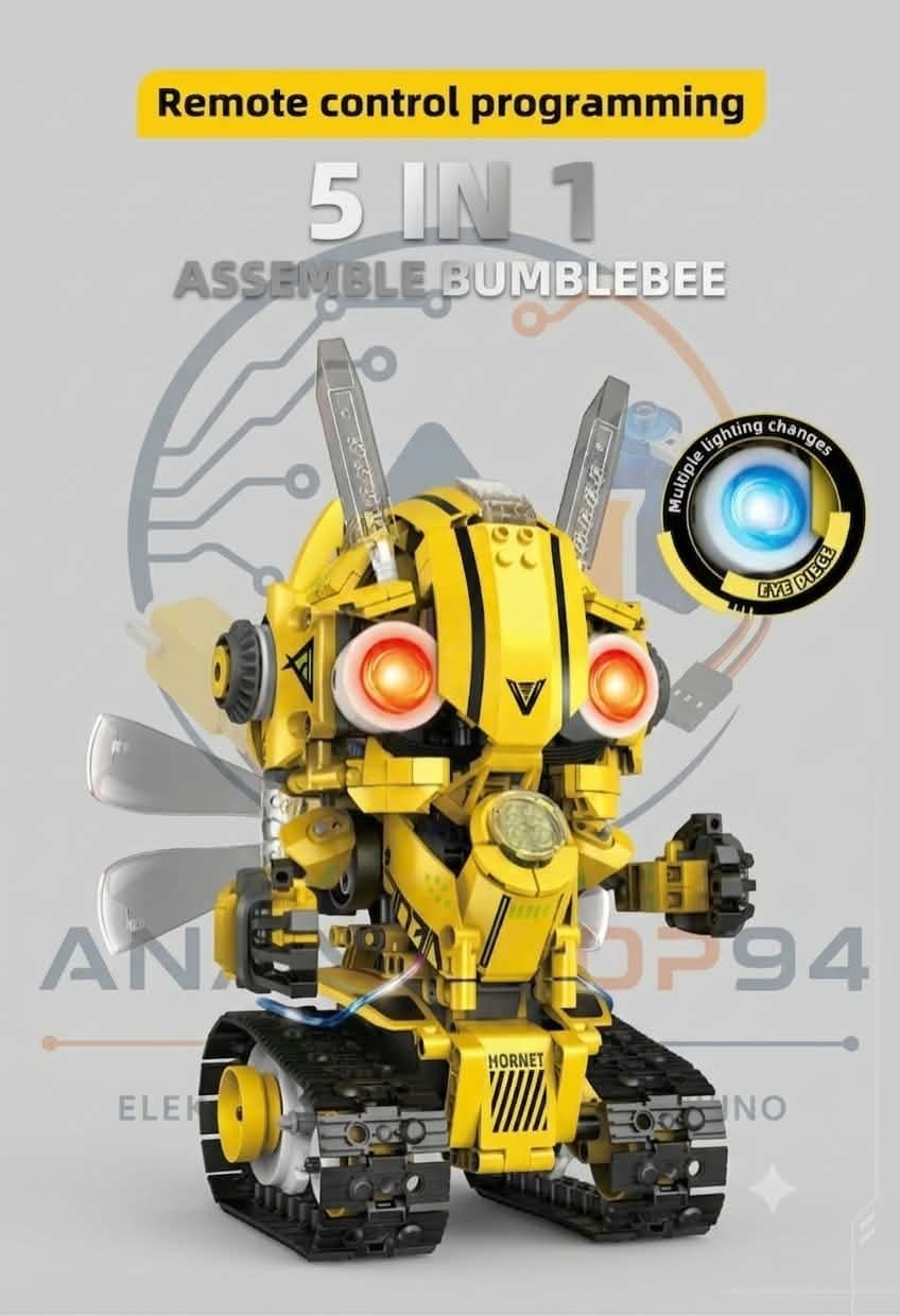 Roboter-Baustein-Set, Fernbedienung/APP-Steuerung, Digitalanzeige 5-in-1