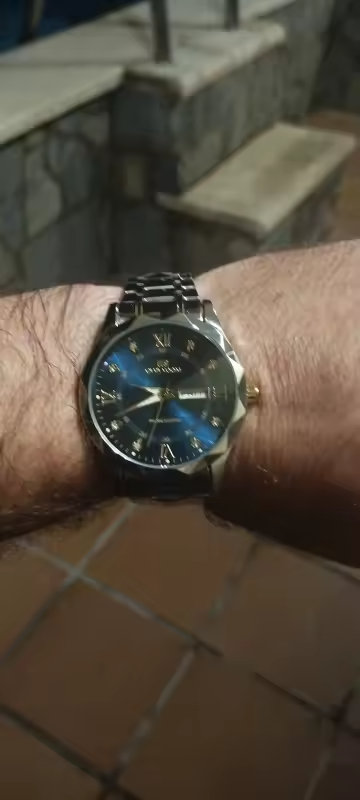 Herrenuhr Night Glow Doppelkalender Quarzwerk 41mm Edelstahl Mode Business Uhr