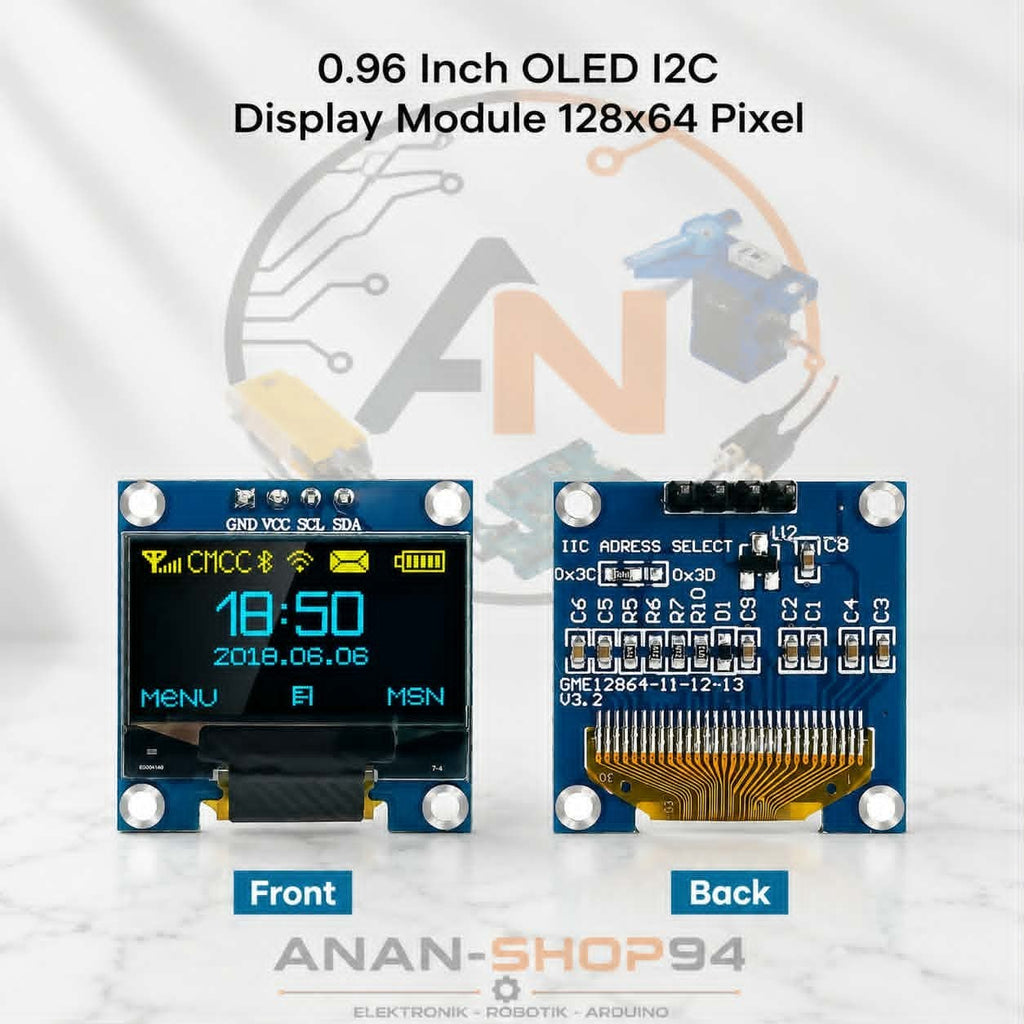 OLED-Display 0,96 Zoll I2C IIC 128 x 64 SS - D - 1306 3,3 V-5 V für Arduino ESP3