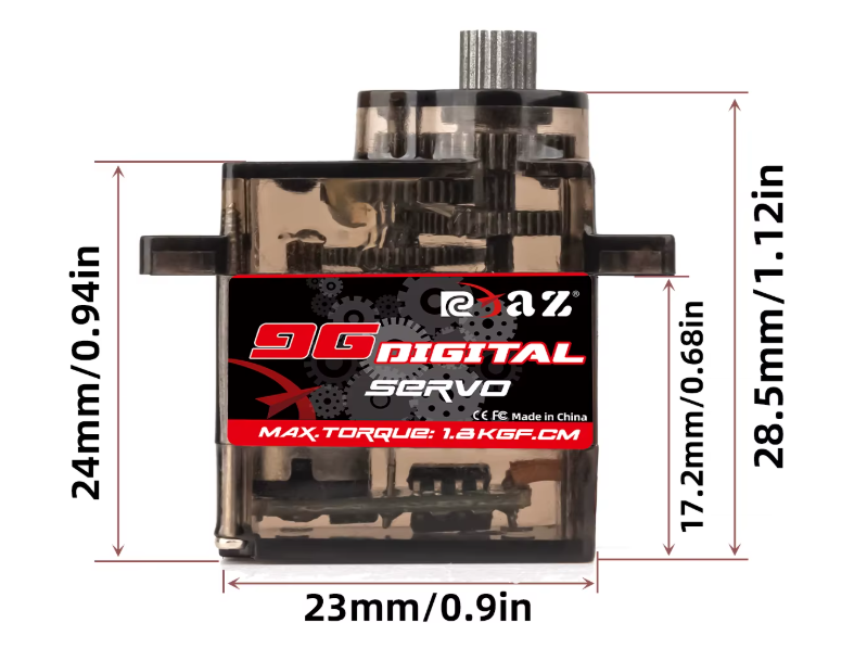 1 Stück Micro Servo Motor RCXAZ 14g 180° Metallgetriebe für RC Spielzeug