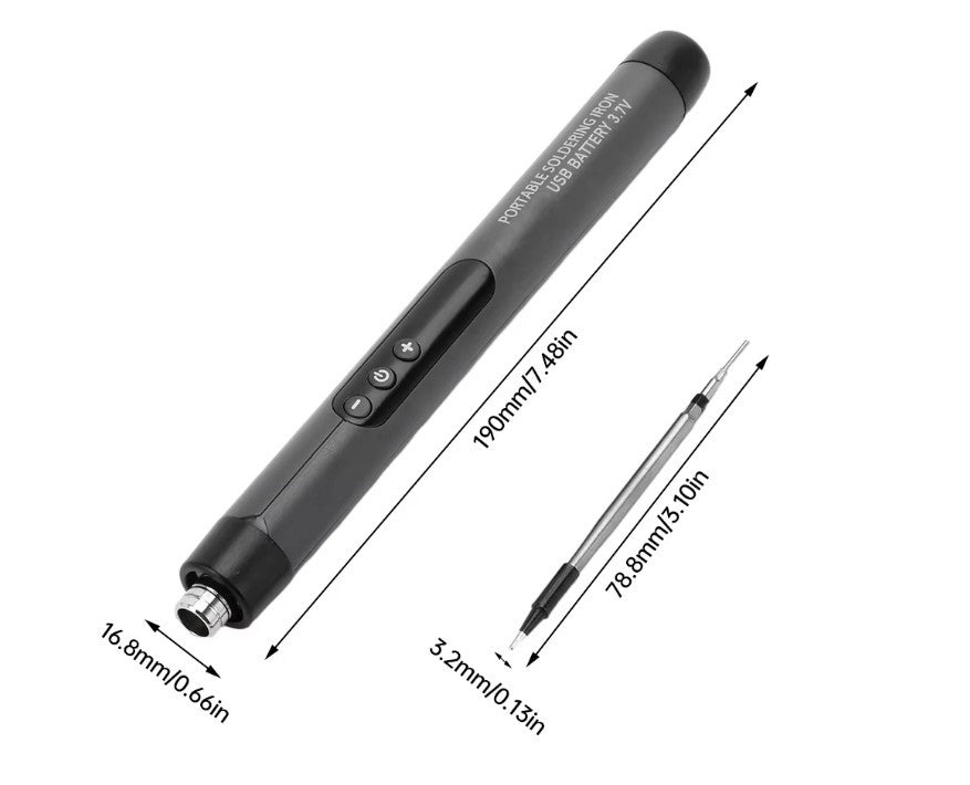 USB-Typ C Lötkolben-Set 60W, tragbar, 600 mAh Akku, einstellbare Temperatur