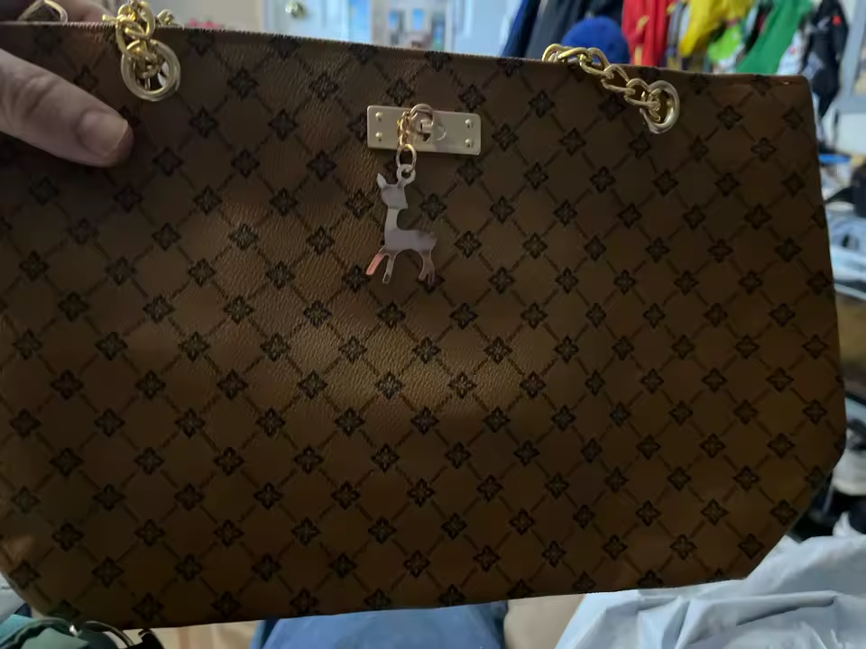 Handtasche Textur Weiches Leder Große Kapazität / Tasche Mit Hängenden Zubehör