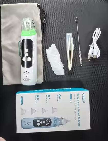 Elektrischer Baby-Nasenreiniger, Silikon, verstellbare Saugkraft, Farbe Weiß